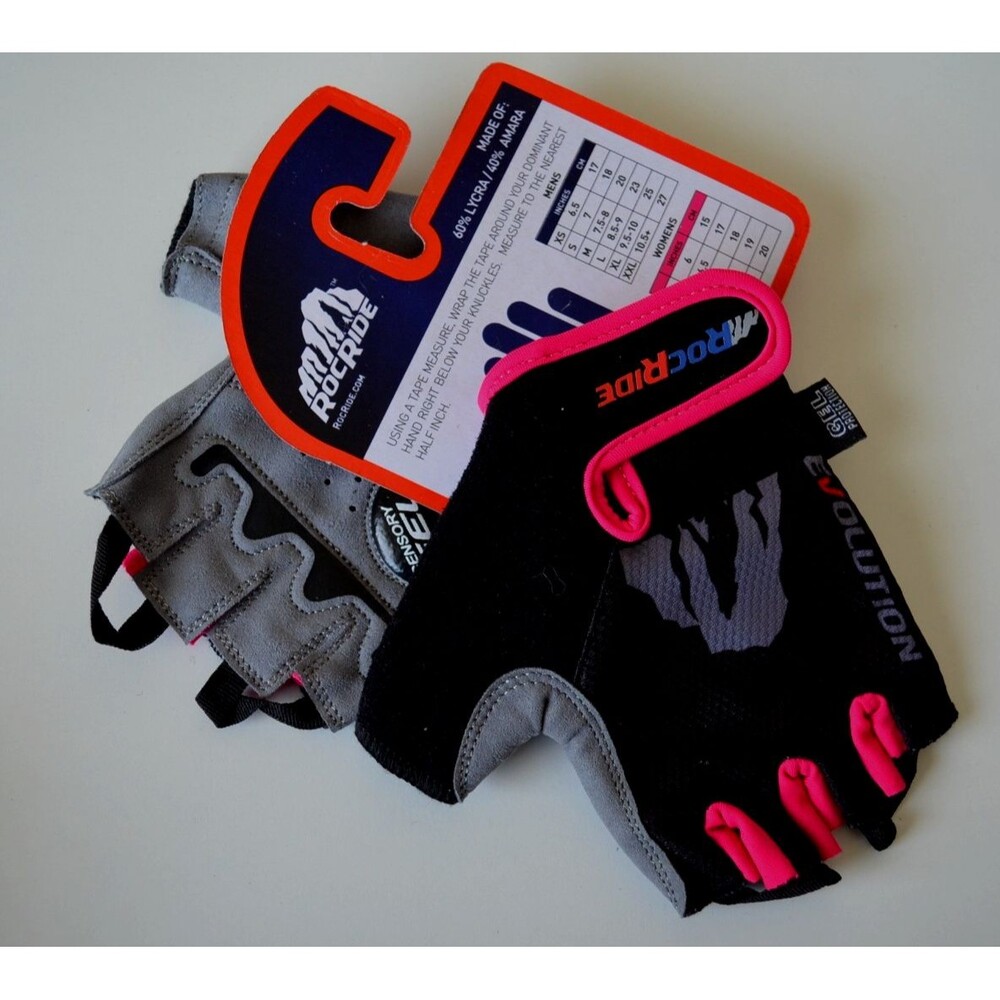 RocRide Evolution Half-Finger Cycling Gloves Gel Padded Protection Womens Large